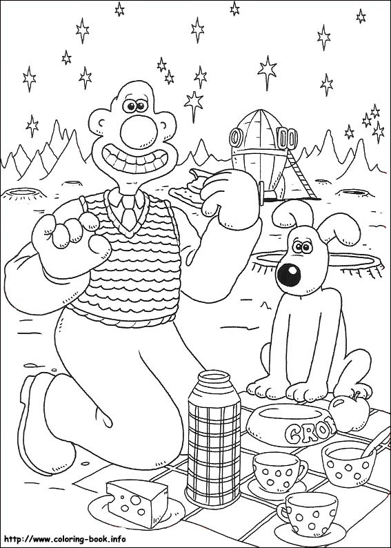 Wallace and Gromit coloring picture